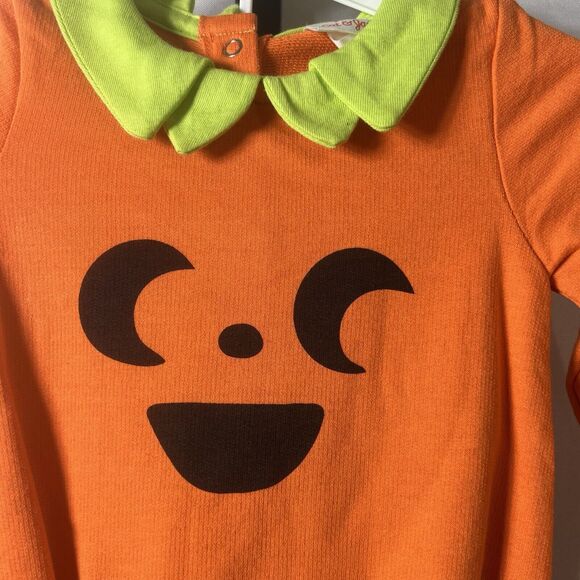 Infant Orange Pumpkin Halloween Bodysuit & Stripe Pants Set Newborn - Picture 4 of 11